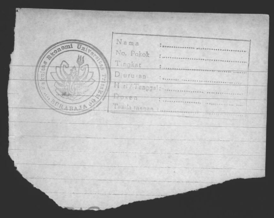 Stempel Fakultas Ekonomi Usakti Surabaya 1966-1968