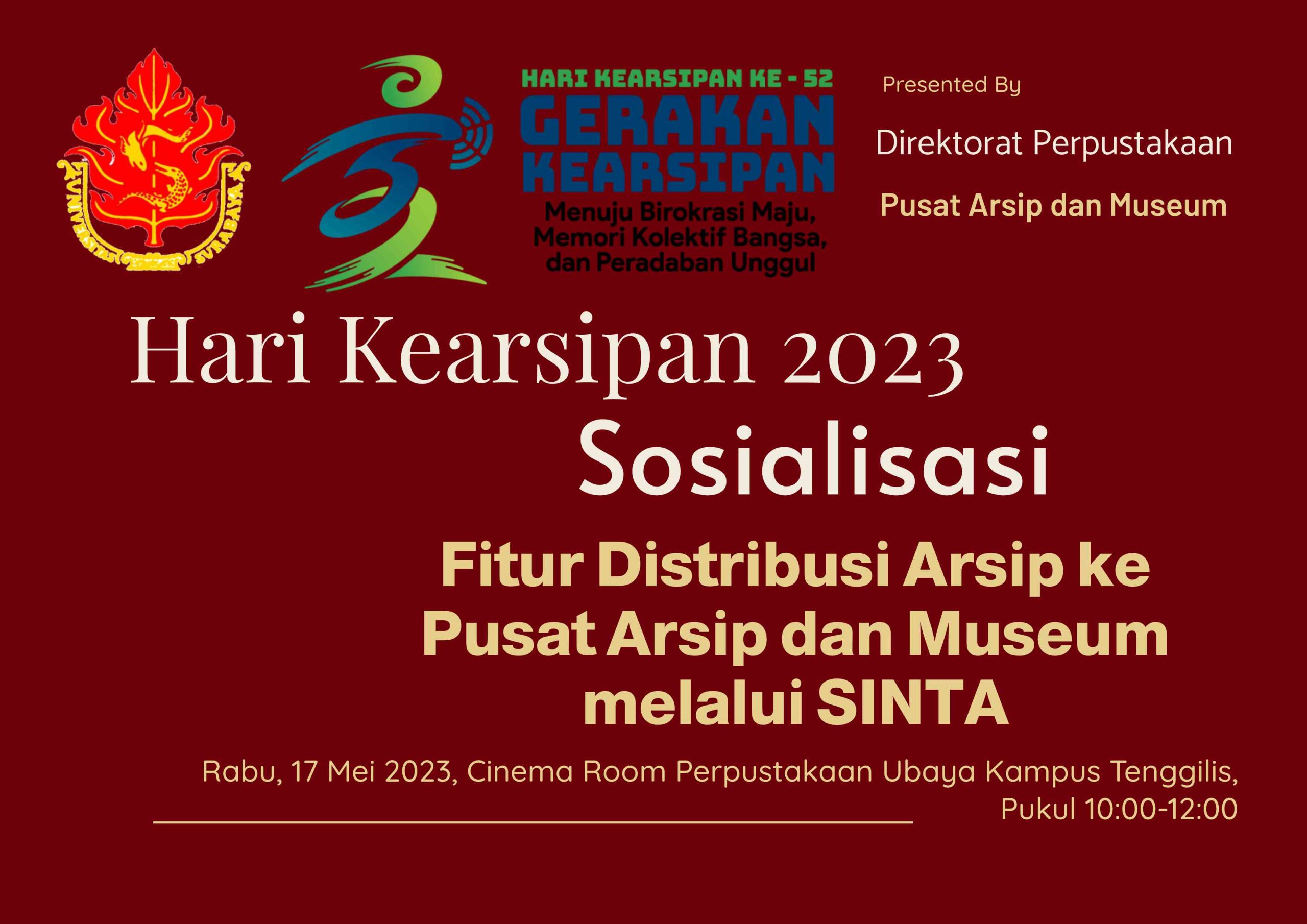 Sosialisasi Fitur Distribusi Arsip Melalui SINTA Dalam Rangka Hari Kearsipan 2023