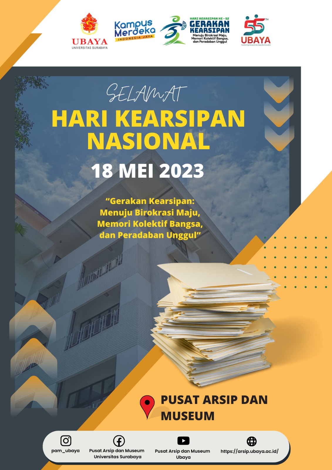 Universitas Surabaya Mengucapkan Selamat Hari Kearsipan Nasional 2023