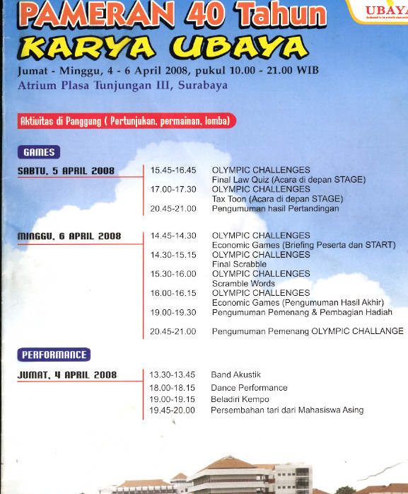 2008 – UBAYA Pernah Menyelenggarakan Pameran 40 Tahun KARYA UBAYA